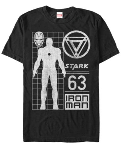Marvel Men's Comic Collection Classic Iron Man Schematic Short Sleeve T-shirt In Black