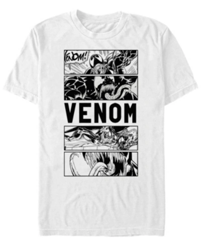 Marvel Men's Comic Collection Venom Comic Panels Short Sleeve T-shirt In White