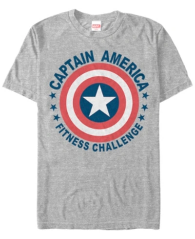 Marvel Men's Comic Collection Captain America Fitness Challenge Short Sleeve T-shirt In Athletic H
