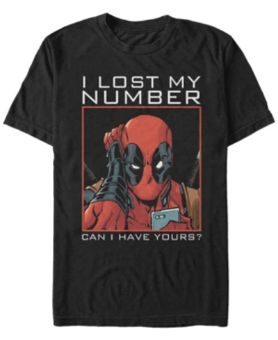 Marvel Men's Deadpool Can I Have Your Number Short Sleeve T-shirt In Black