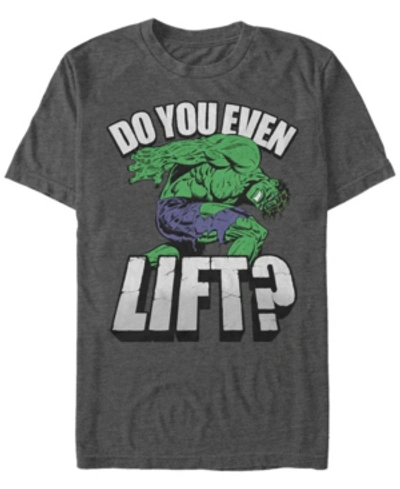 Marvel Men's Comic Collection Hulk Do You Even Lift Short Sleeve T-shirt In Charcoal H