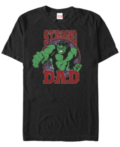 Marvel Men's Comic Collection The Hulk Strong Dad Short Sleeve T-shirt In Black