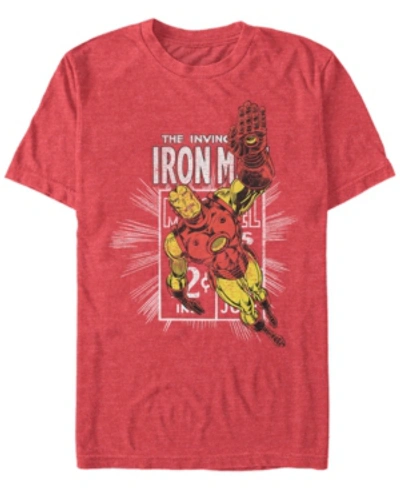 Marvel Men's Comic Collection Classic Iron Man Short Sleeve T-shirt In Red Heathe