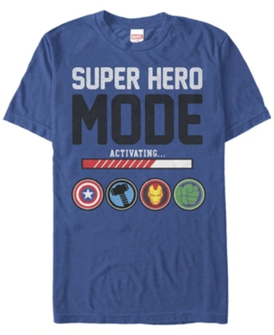 Marvel Men's Comic Collection Hero Mode Activation Short Sleeve T-shirt In Royal