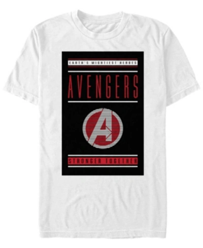 Marvel Men's Avengers Earths Mightiest Heroes Short Sleeve T-shirt In White