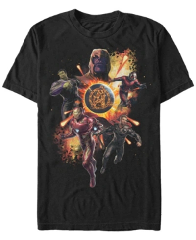 Marvel Men's Avengers Infinity War The Planet Explosion Group Shot Short Sleeve T-shirt In Black