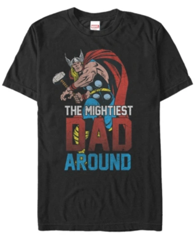 Marvel Men's Comic Collection Classic Thor The Mightiest Dad Around Short Sleeve T-shirt In Black