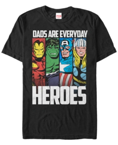 Marvel Men's Comic Collection Dads Are Everyday Heroes Short Sleeve T-shirt In Black