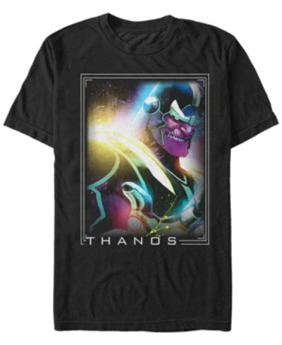 Marvel Men's Comic Collection Neon Splatter Thanos Short Sleeve T-shirt In Black