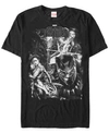 Marvel Men's Black Panther Group Action Pose Short Sleeve T-shirt In Black