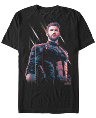 Marvel Men's Avengers Infinity War Captain America Strong Pose Short Sleeve T-shirt In Black