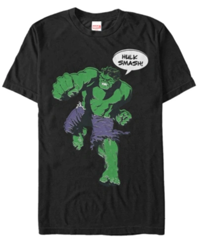 Marvel Men's Comic Collection The Hulk Smash Short Sleeve T-shirt In Black