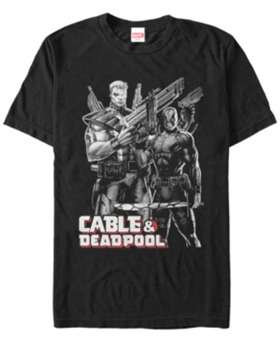 Marvel Men's Comic Collection Cable Deadpool Short Sleeve T-shirt In Black
