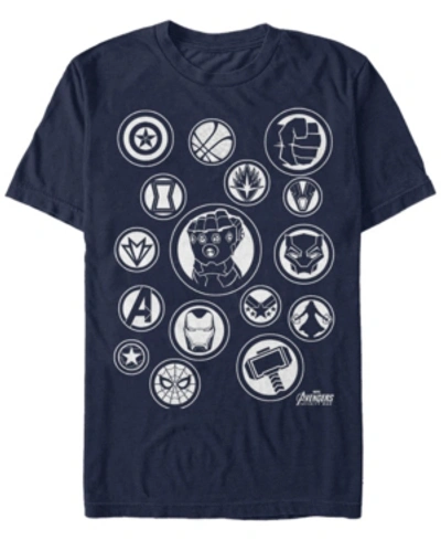 Marvel Men's Avengers Infinity War The Avengers Emblems Short Sleeve T-shirt In Navy