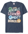 Marvel Men's Comic Collection This Dad Is Incredible Short Sleeve T-shirt In Navy Heath