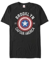 Marvel Men's Comic Collection Captain America Shield Logo Short Sleeve T-shirt In Black