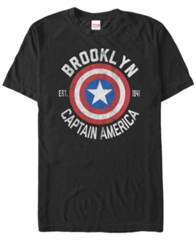 Marvel Men's Comic Collection Captain America Shield Logo Short Sleeve T-shirt In Black