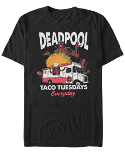 Marvel Men's Deadpool Taco Tuesday Short Sleeve T-shirt In Black