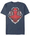 Marvel Men's Spider-man Morphed Spidey Tech Badge Short Sleeve T-shirt In Navy Heath