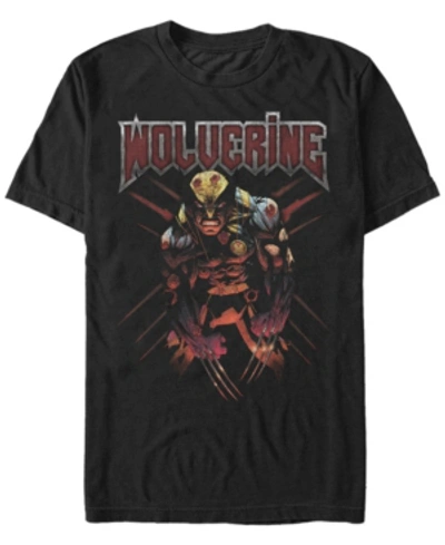 Marvel Men's Classic X-men Angry Wolverine, Short Sleeve T-shirt In Black