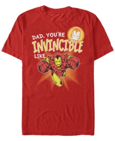 Marvel Men's Comic Collections Invincible Like Iron Man Short Sleeve T-shirt In Red