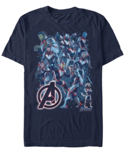 Marvel Men's Avengers Endgame Avengers Suit Group Shot Short Sleeve T-shirt In Navy