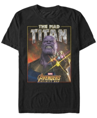 Marvel Men's Avengers Infinity War The Mad Titan Short Sleeve T-shirt In Black