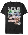 Marvel Men's Comic Collection Dad You Are An Avenger Short Sleeve T-shirt In Black