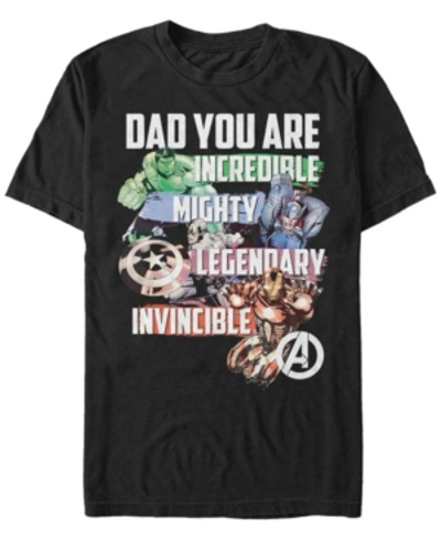 Marvel Men's Comic Collection Dad You Are An Avenger Short Sleeve T-shirt In Black