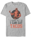 MARVEL MARVEL MEN'S DEADPOOL I WORKOUT FOR TACOS, SHORT SLEEVE T-SHIRT