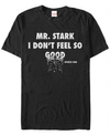 Marvel Men's Avengers Infinity War Spider-man Quote Mr. Stark Short Sleeve T-shirt In Black