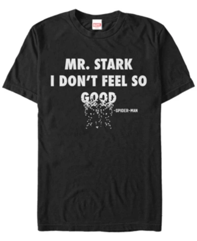 Marvel Men's Avengers Infinity War Spider-man Quote Mr. Stark Short Sleeve T-shirt In Black