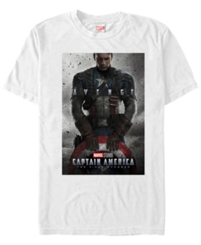 Marvel Men's Captain America The First Avenger Short Sleeve T-shirt In White
