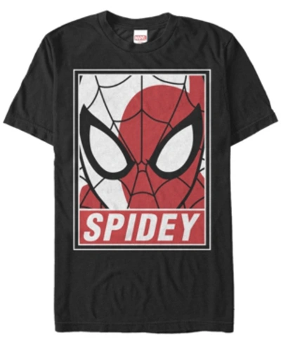 Marvel Men's Spider-man Portrait Short Sleeve T-shirt In Black