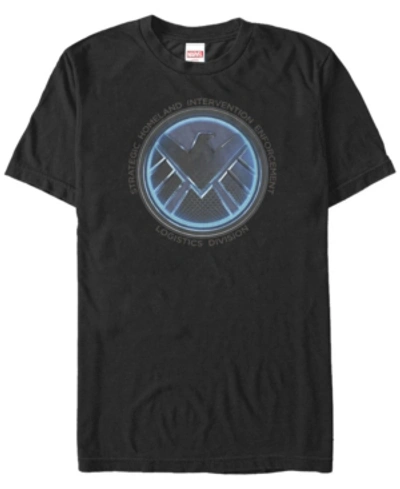 Marvel Men's Comic Collection Shield Meaning Emblem Short Sleeve T-shirt In Black
