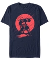 Marvel Men's Deadpool Samurai Stance Silhouette Short Sleeve T-shirt In Navy