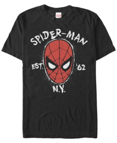 Marvel Men's Comic Collection Spider-man Established In 1962 Short Sleeve T-shirt In Black