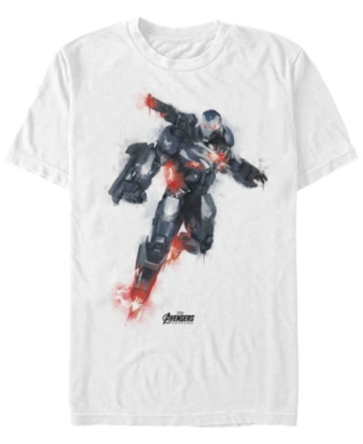 Marvel Men's Avengers Endgame Dripping Paint War Machine Short Sleeve T-shirt In White