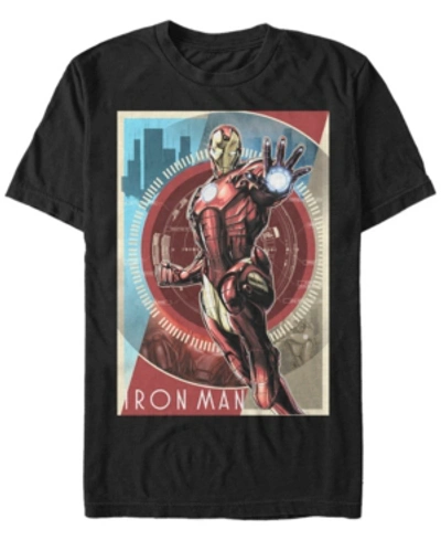Marvel Men's Avengers Iron Man Power Poster Short Sleeve T-shirt In Black
