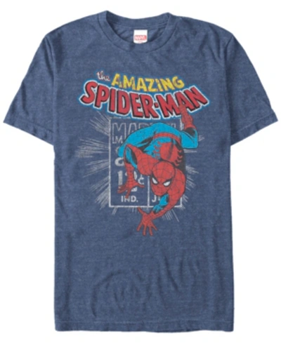 Marvel Men's Comic Collection The Amazing Spider-man Short Sleeve T-shirt In Navy Heath
