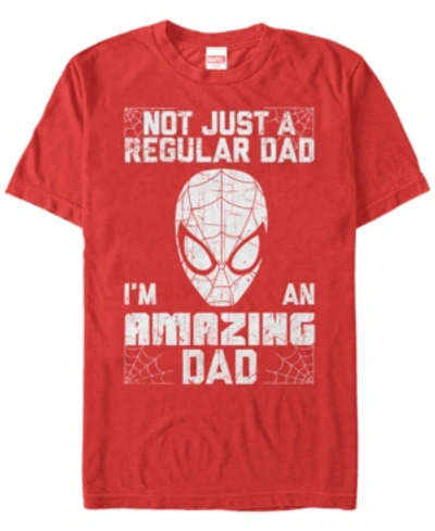 Marvel Men's Comic Collection Spider-man I'm An Amazing Dad Short Sleeve T-shirt In Red