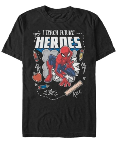 Marvel Men's Spider-man I Teach Future Heroes Short Sleeve T-shirt In Black