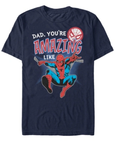 Marvel Men's Comic Collections Amazing Like Spider-man Short Sleeve T-shirt In Navy