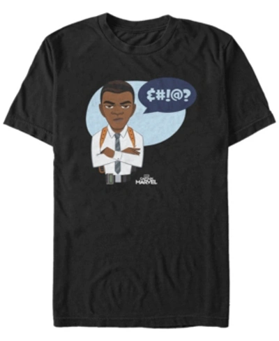 Marvel Men's Captain  Nick Fury Say What Short Sleeve T-shirt In Black