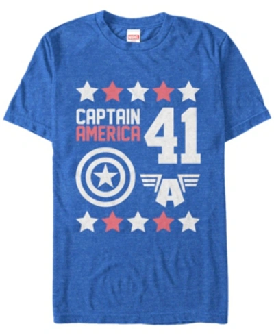 Marvel Men's Comic Collection Captain America Logo Short Sleeve T-shirt In Royal Heat