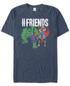 Marvel Men's Comic Collection The Hulk And Thor We're Friends Short Sleeve T-shirt In Navy Heath