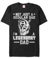 Marvel Men's Legendary Dad Man Short Sleeve Crew T-shirt In Black