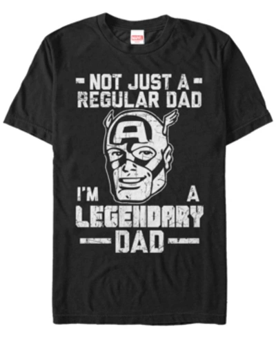Marvel Men's Legendary Dad Man Short Sleeve Crew T-shirt In Black