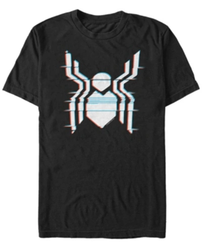 Marvel Men's Spider-man Far From Home Glitch Chest Logo Short Sleeve T-shirt In Black