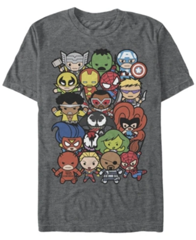 Marvel Men's Comic Collection Kawaii  Men's Dogpile Short Sleeve T-shirt In Charcoal H